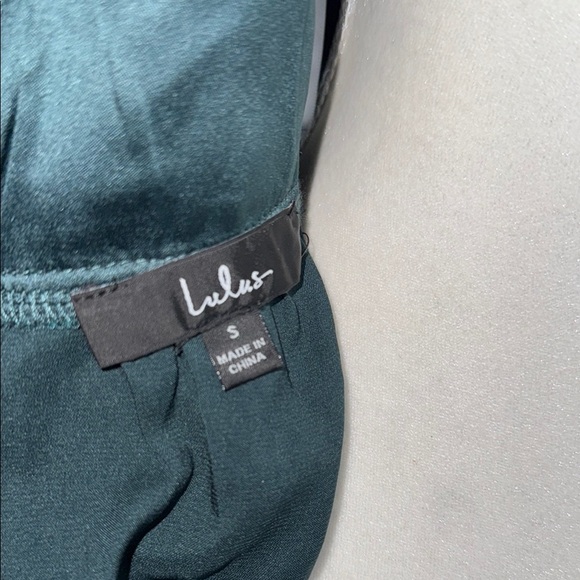 Lulu's Green Wrap Bodice Metalic Thread Party Dance Date Night Midi Dress S - Picture 15 of 16